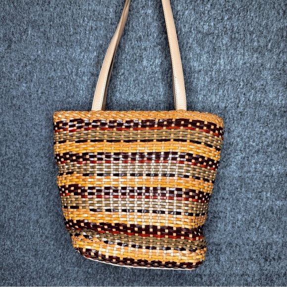 Fossil Woven Leather Y2K Mini Handbag Shoulder Bag‎ Basketweave Boho 75082 - Picture 4 of 9